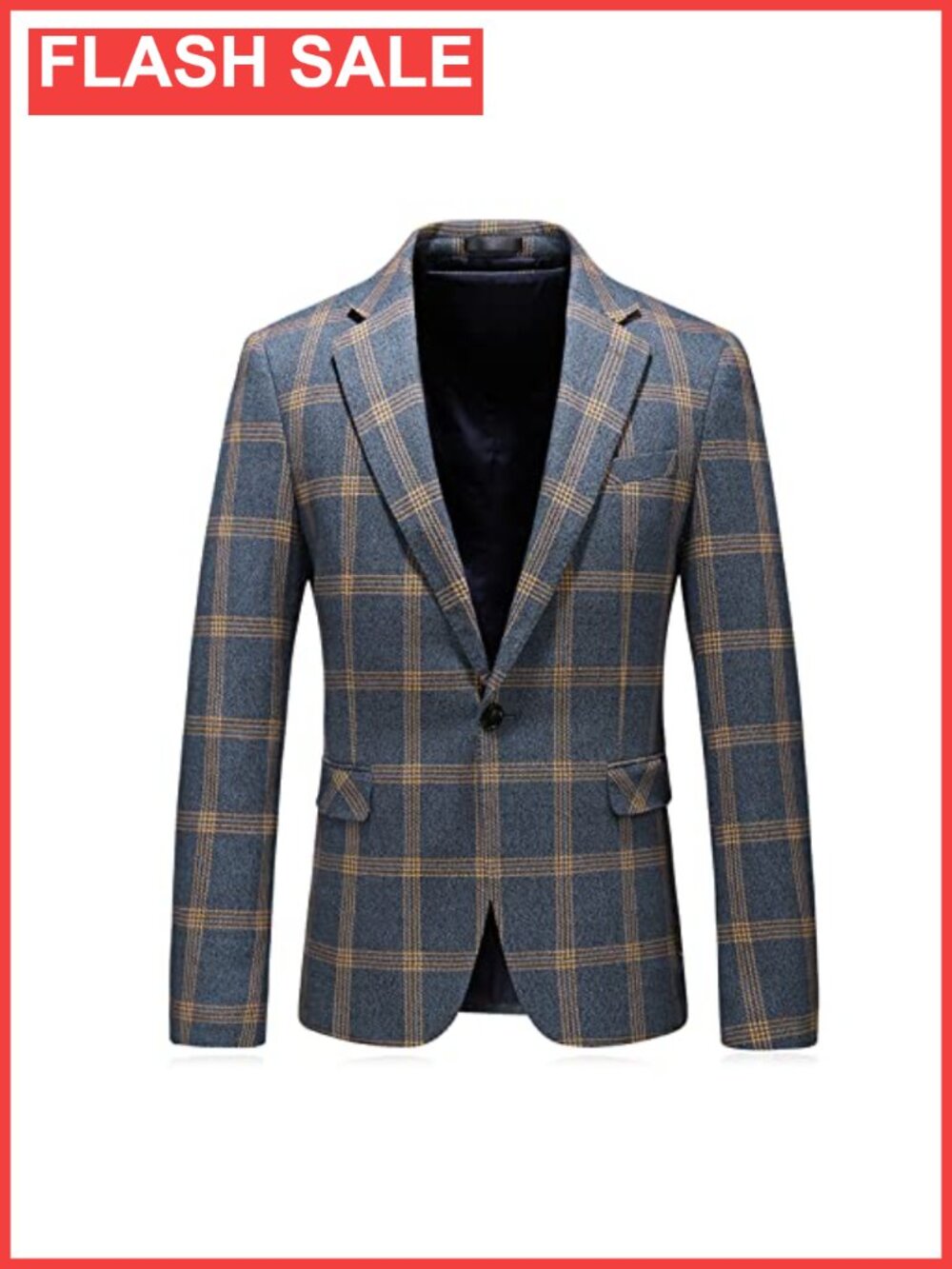 Mens Plaid Blazer Sports Coat Casual Slim Fit Checkered Wedding